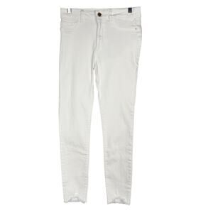 DL1961 Womens 26 White Farrow Instaslim Ankle Skinny Jeans Cape Cod Cotton Modal